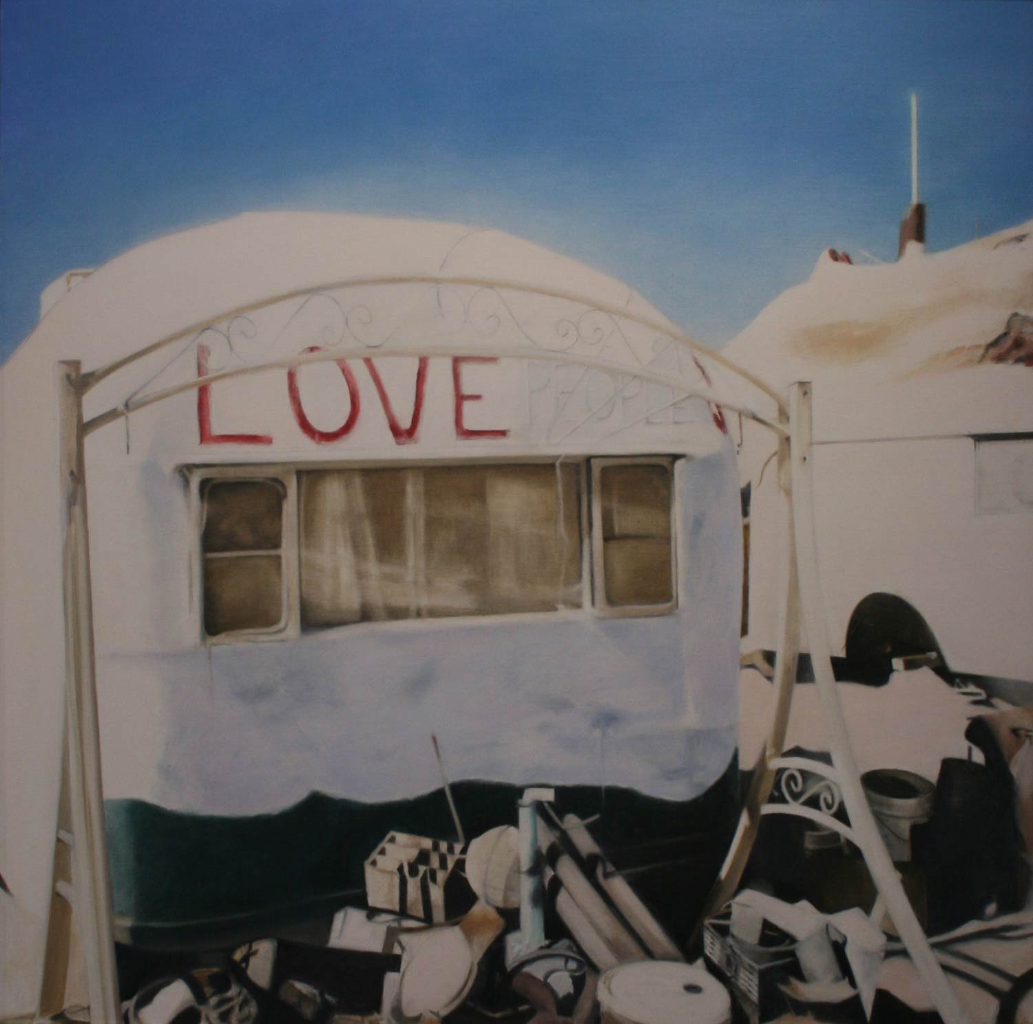 Home on the Strange: In Search of the Salton Sea, Love, 2009, oil on canvas, 36 by 36 inches