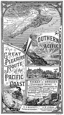 Southern Pacific routes on the Pacific Coast, 1885