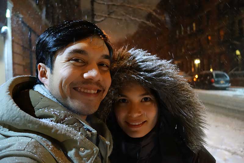 I saw snow for the first time during our honeymoon! 