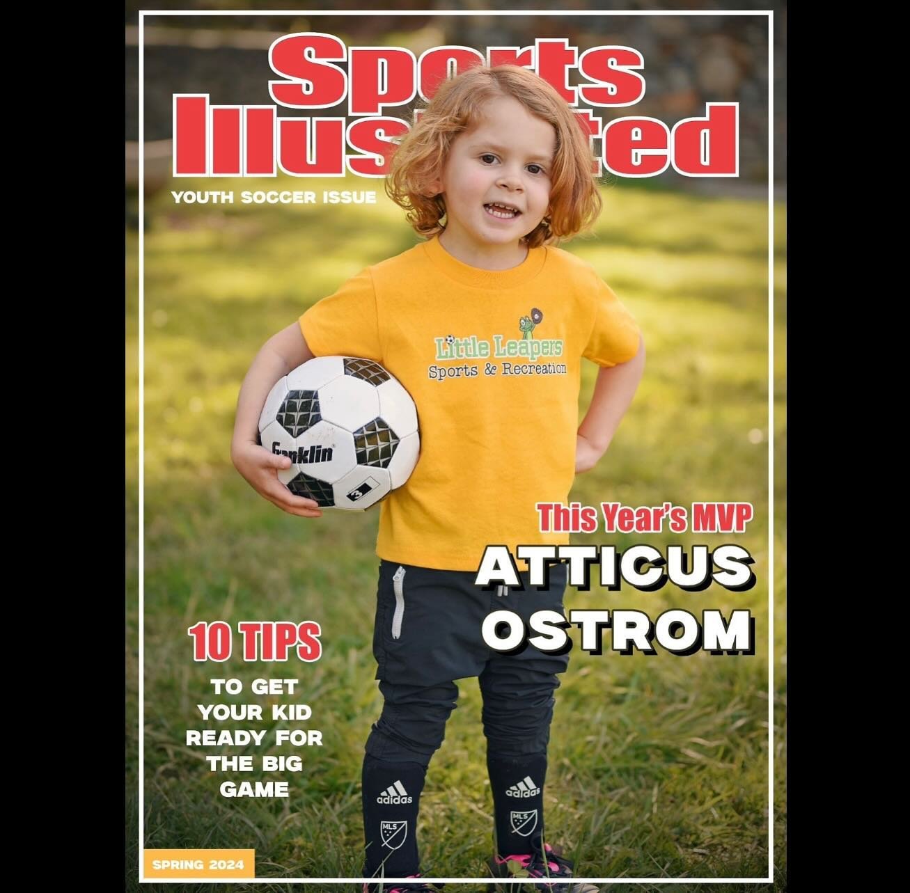 I did a little bonus edit for my son after his @little_leapers_ photo shoot. Maybe someday he&rsquo;ll be on the cover of @sportsillustrated for real! 
.
#phtoography #photographer #portrait #portraits #portraitphotography #sports #sportsphotography 