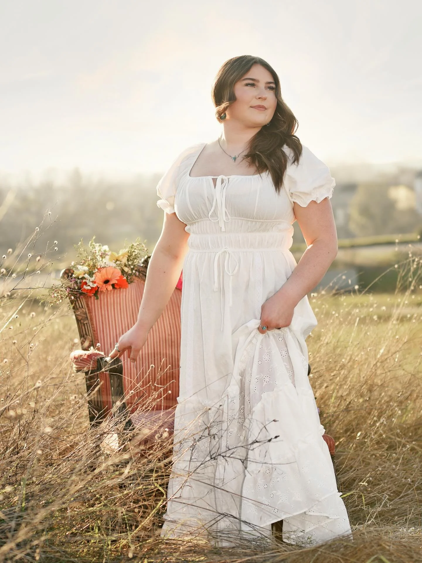 Senior portraits at coyote pond park! We were so lucky to have this beautiful, golden lighting. ✨ 
.
Message me or visit my website to book your session!
.
#photography #seniorportaits #portraits #golden #classof2026