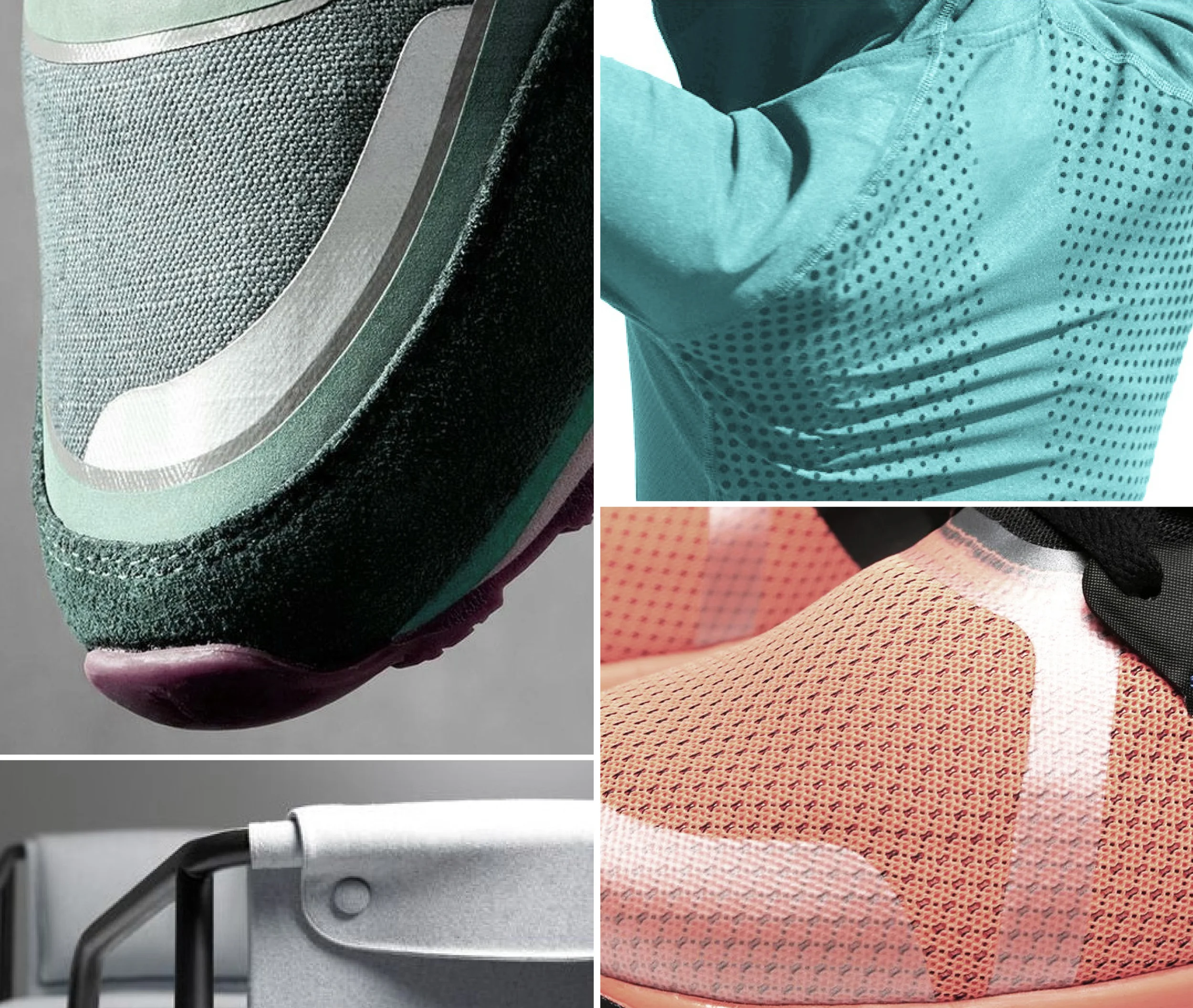  Materials, details and finishes were adjusted to reflect medical performance, reliability and a professional sport aesthetic.&nbsp;Stretch fabric,&nbsp;visible heat welding and exposed tech are used with intention.&nbsp;Perforated and/or breathable 