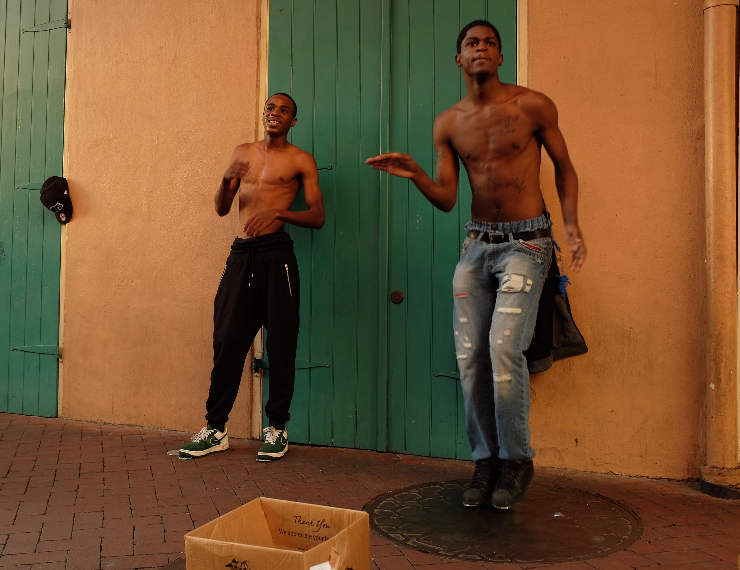 Street performers, Bourbon Street, French Quarter. November 13, 2015. 