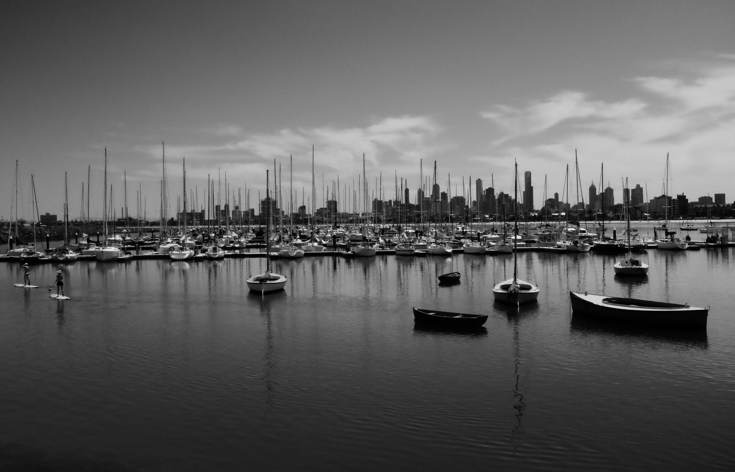  View of Melbourne from the St Kilda Breakwater. 