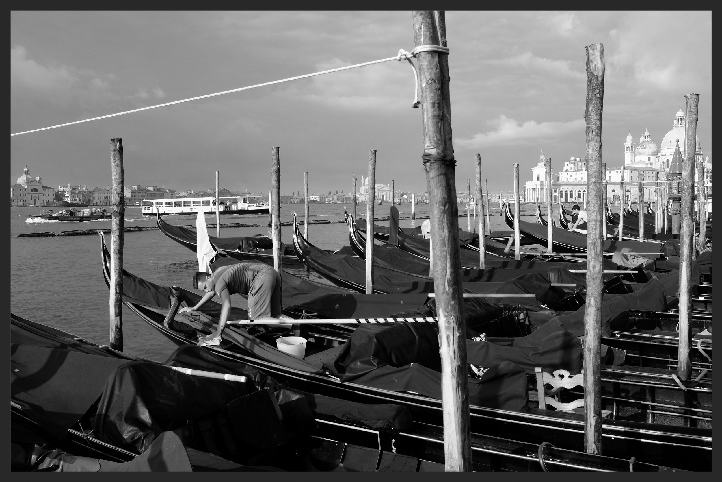 Preparing gondolas for the long day ahead.