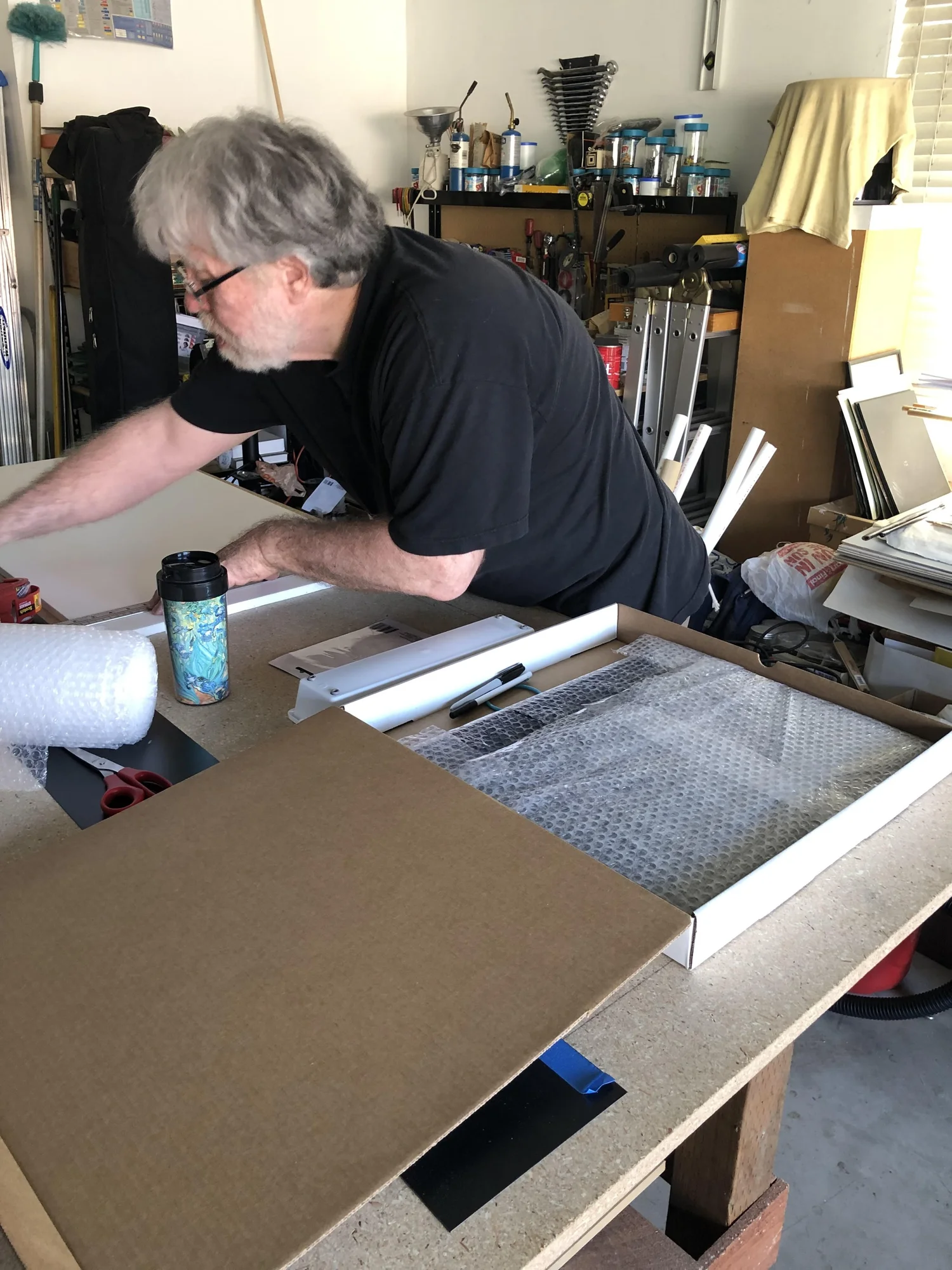 Patrick packing Incredible Floating Pens