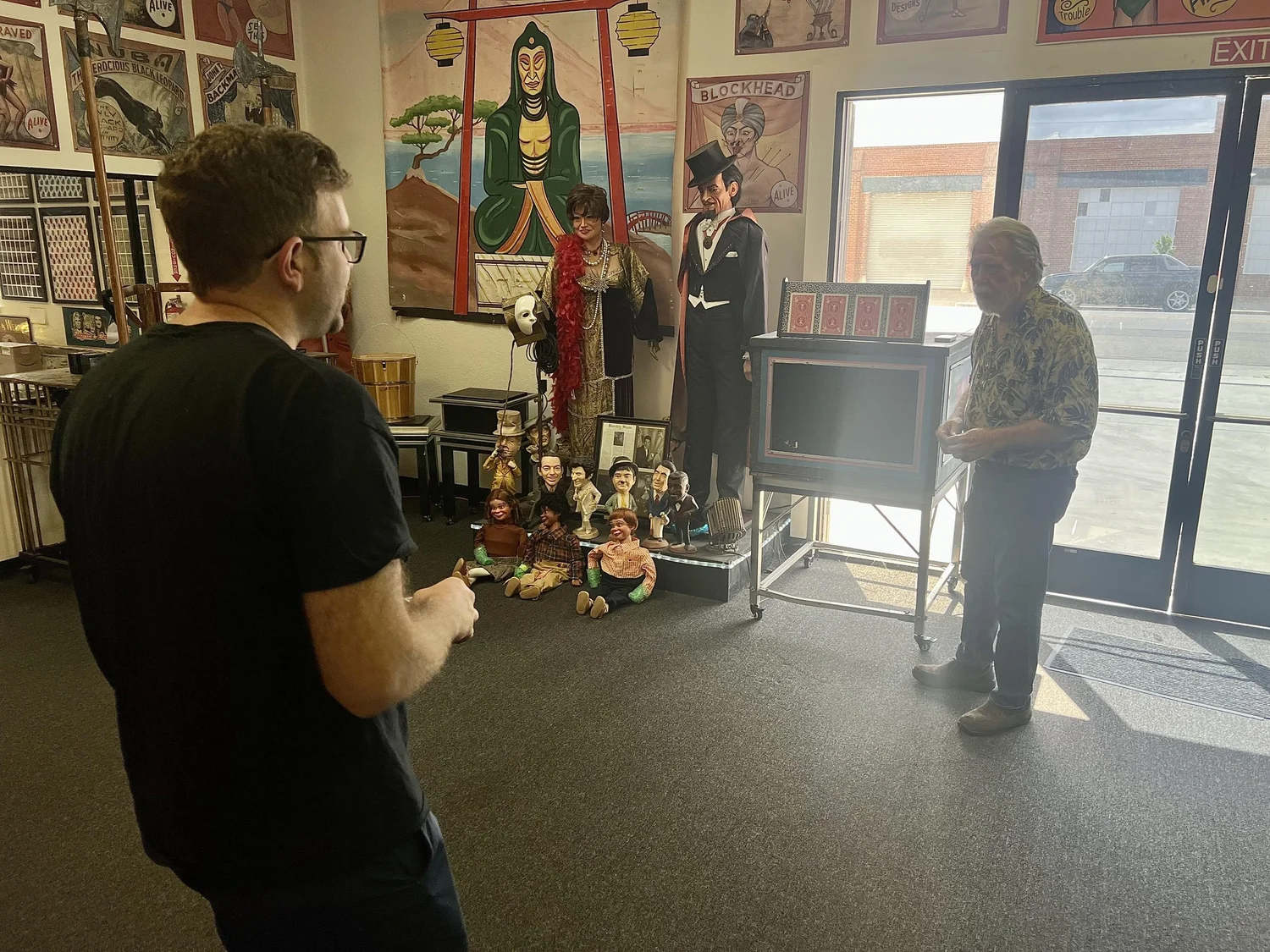 Patrick demonstrating Easel Does It at Hocus Pocus