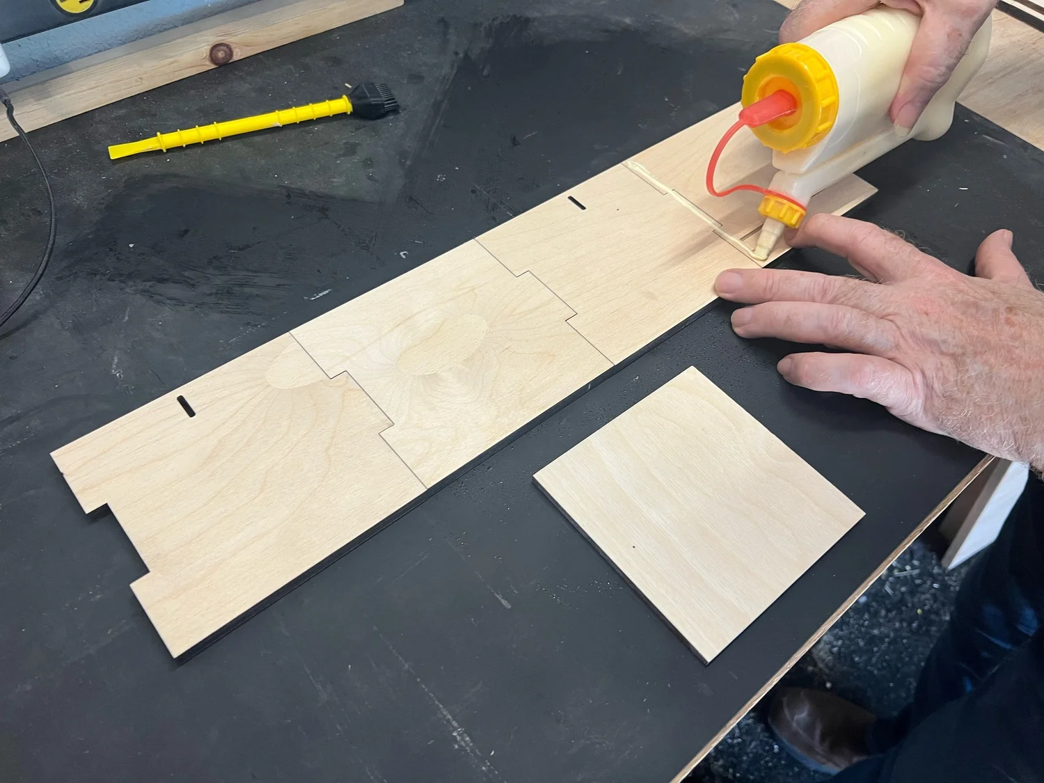 An Elder Box being glued together