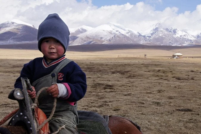 Kyrgyz child getting an education.