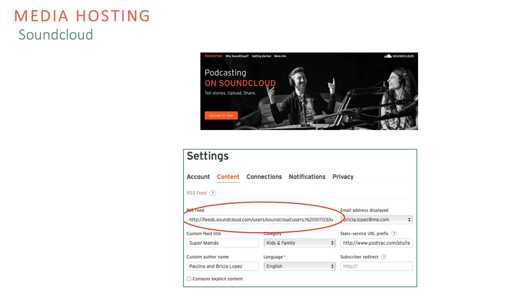 This link is your RSS feed. Make sure to also check privacy settings to make sure your RSS is public that's how it will update with Itunes and other streaming services.