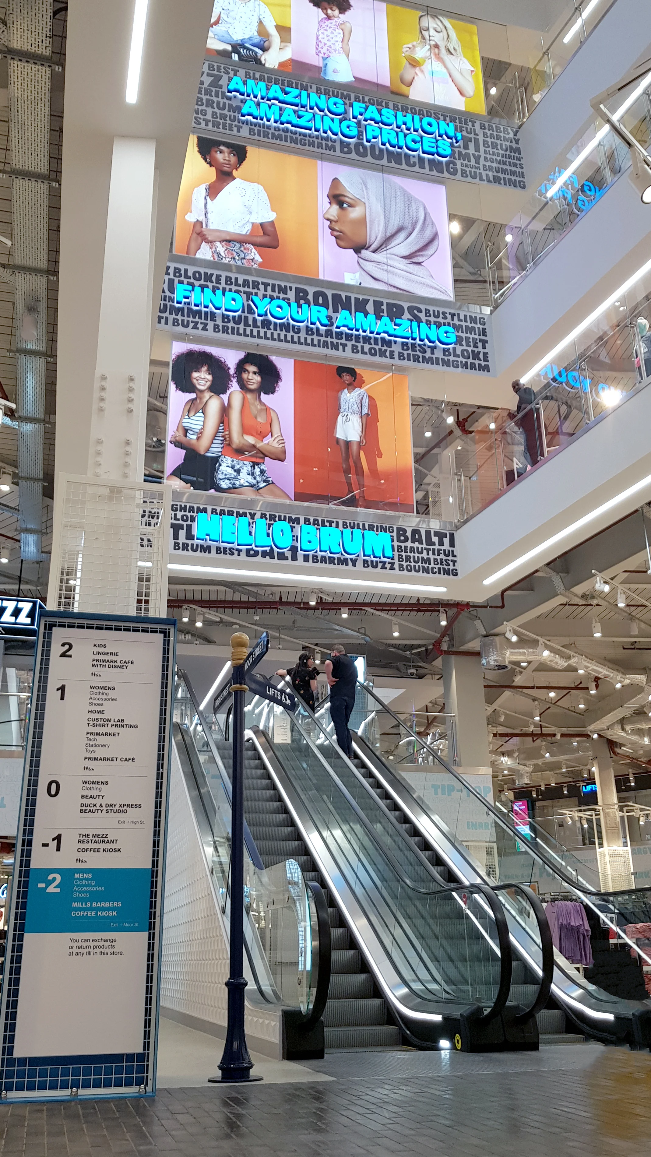 An impressive entrance, Widd have created signage throughout the colossal store