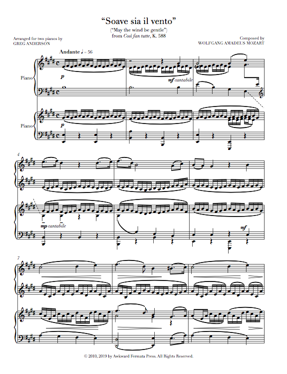 Mozart: Soave sia il vento — Anderson & Roe Piano Duo