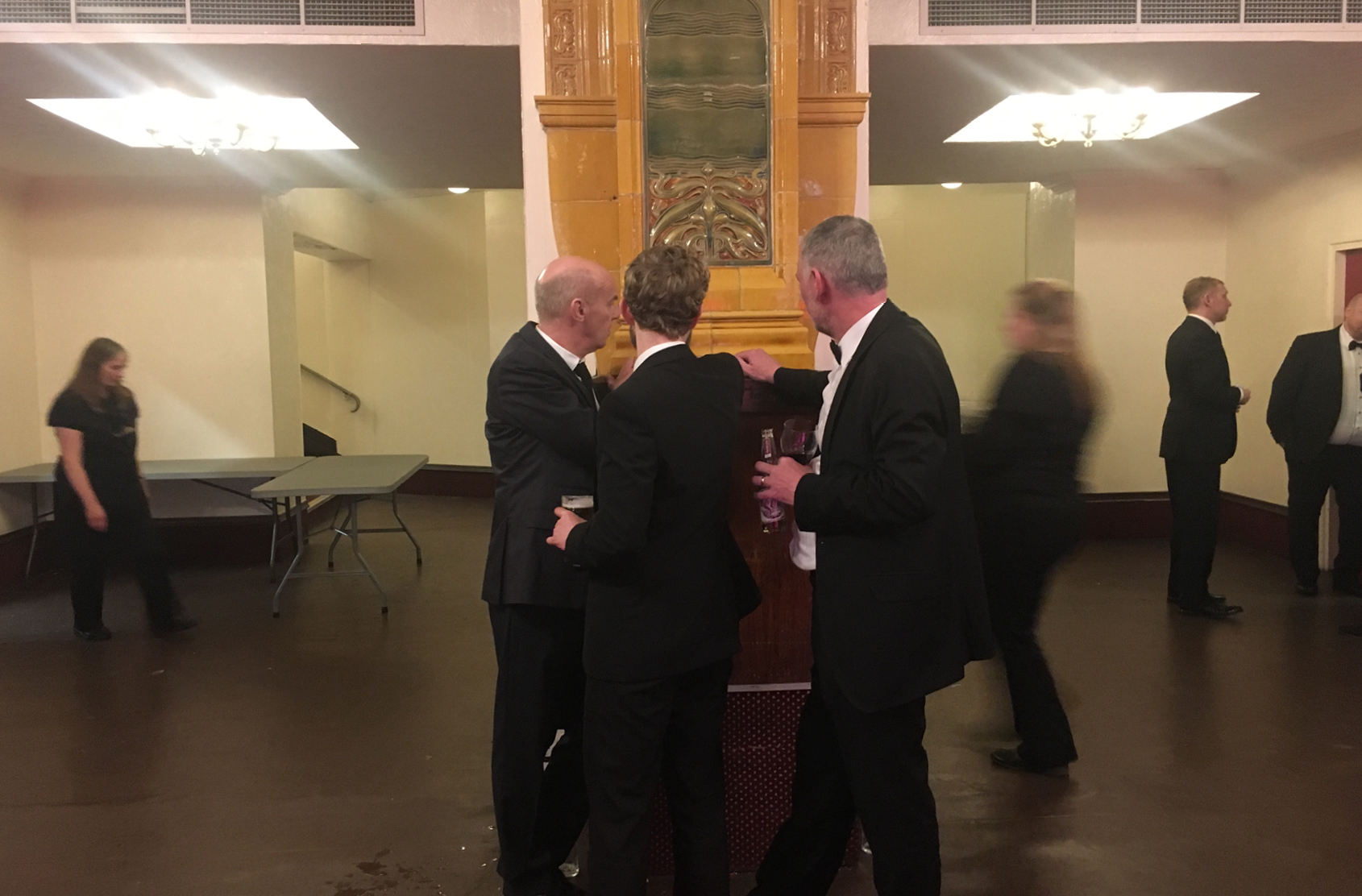 Jon, Jon and Tom inspecting the faience at The Winter Gardens