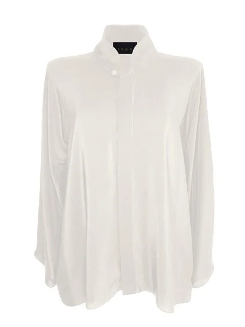 E P O K Silk Crepe Mughal Shirt Pearl White