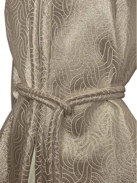 gold costume dress 70s paisley gold lame palazzo jumpsuit // small, 37