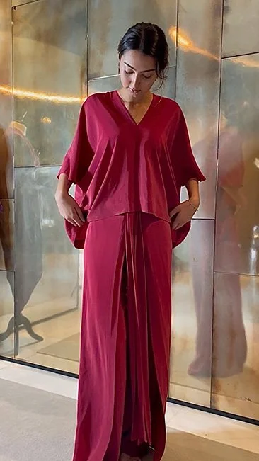 EPOK-ECOMMERCE-SARONG-SET-KAFTAN-TSHIRT-SILK-FIRE-RED-FRONT (Copy)