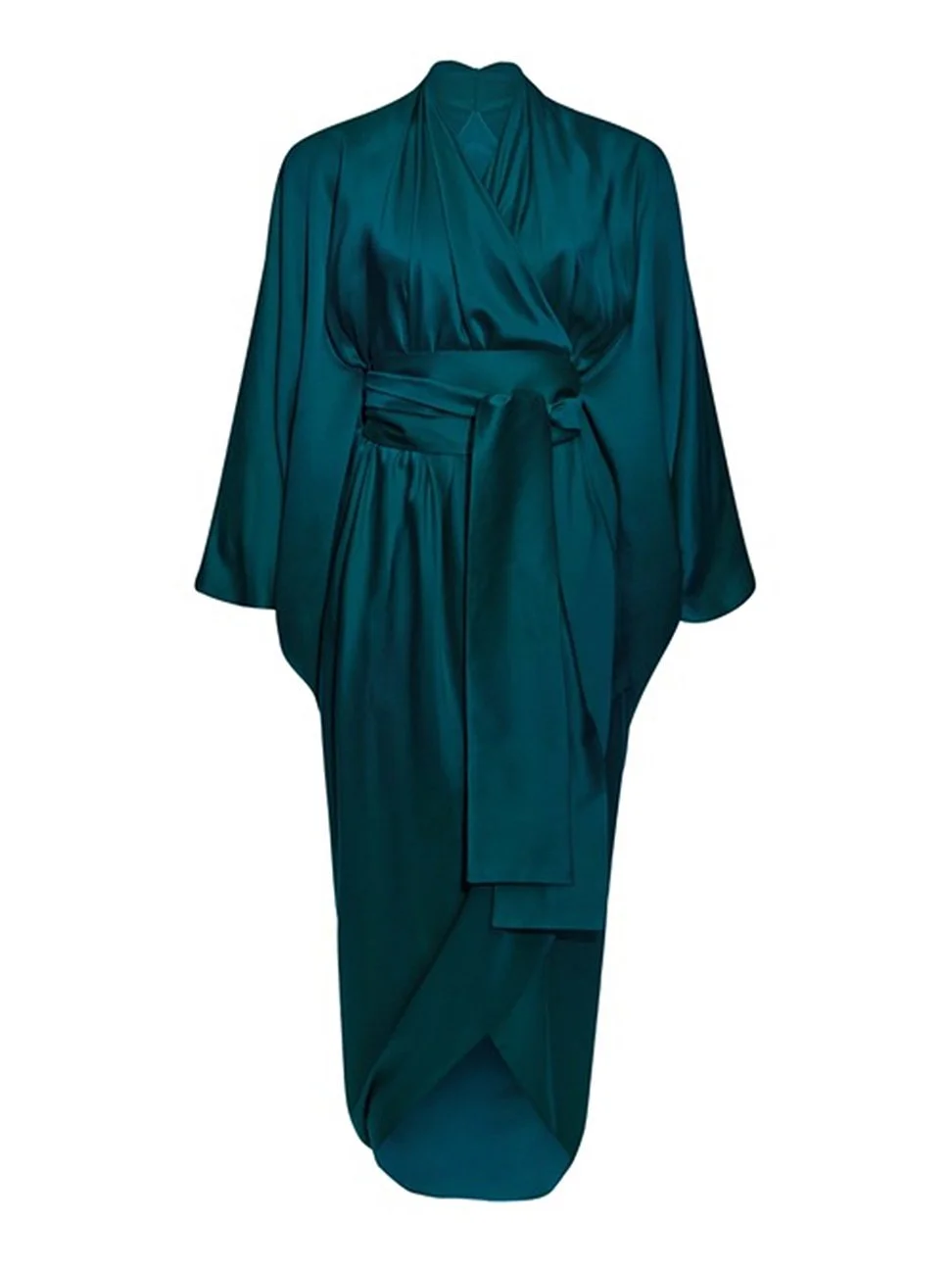 silk wrap dress uk Apricot Satin Ruffle Wrap Dress