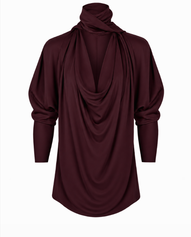 Rose Draped Front Blouse Silk Georgette