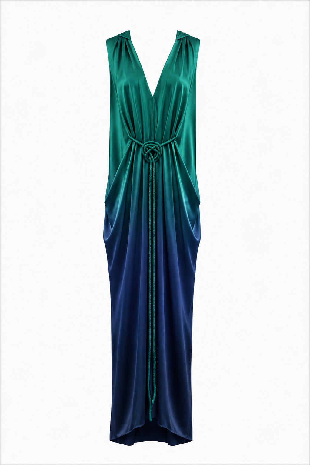 EMPRESS Dress Hand-Dyed Ombre Silk with Orchid Cape