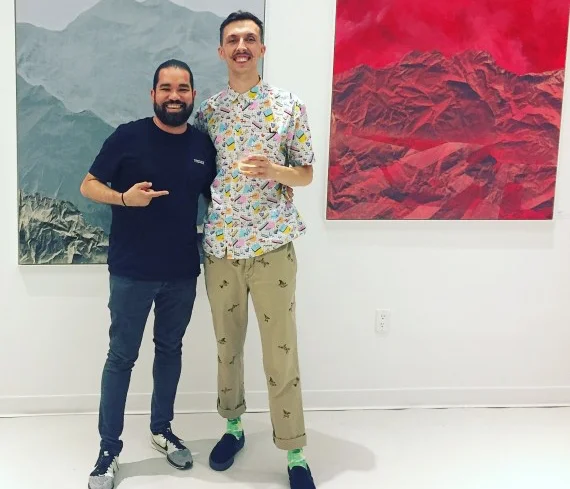 Curator Ché Morales and artist Pajtim Osmanaj at The Yard, Herald Square. Photo: The Knockturnal