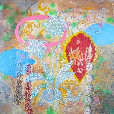 Blue Flower Power 30" x 30"
