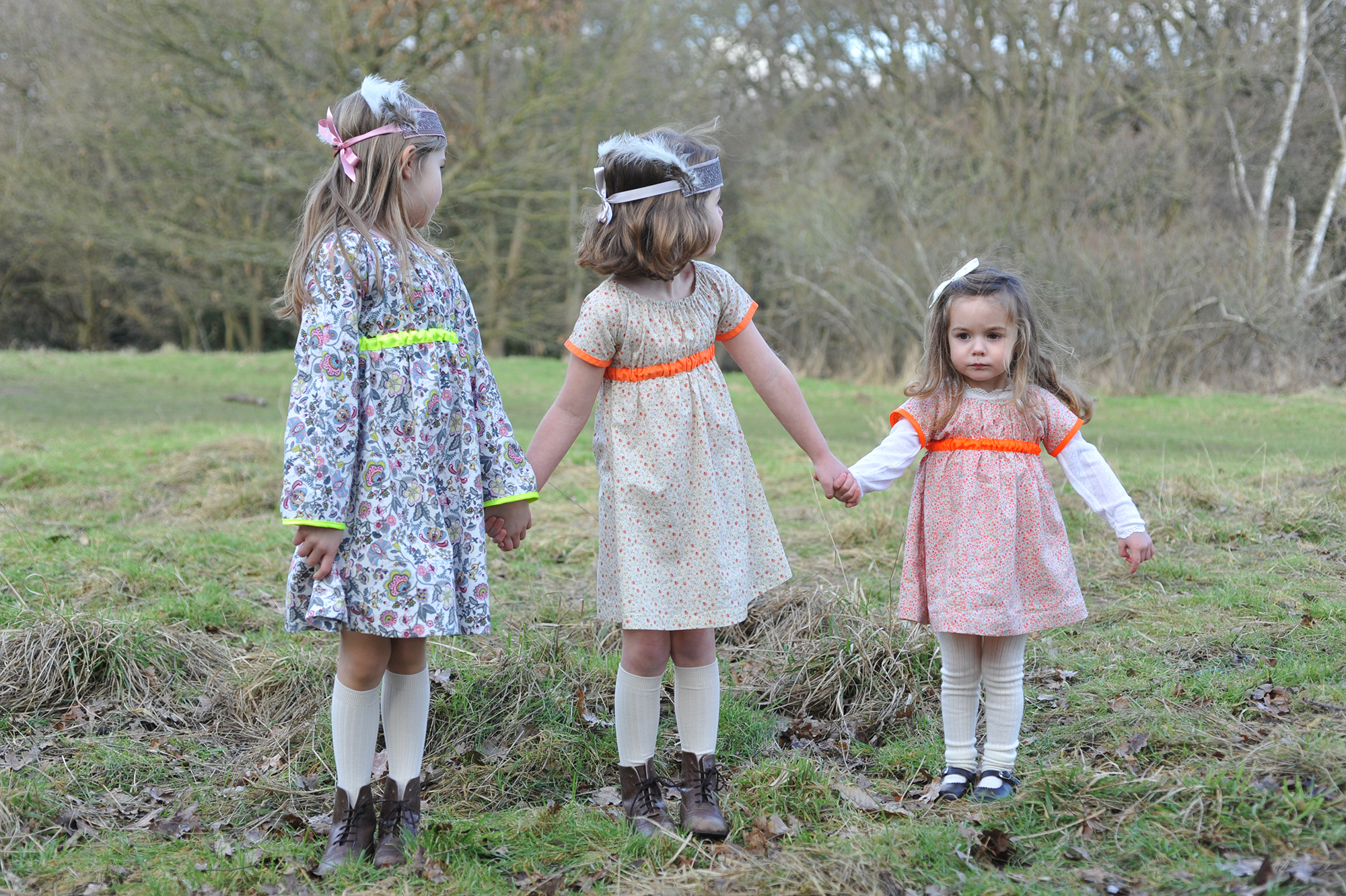 Selection of floral Liberty print dresses.