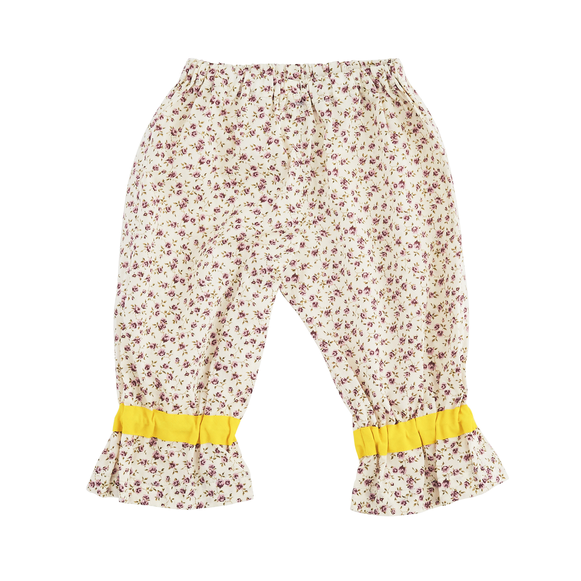 Babygirl yellow patterned harems toddler girl cute design cotton pants  isolated over white infant girls casual summer  CanStock