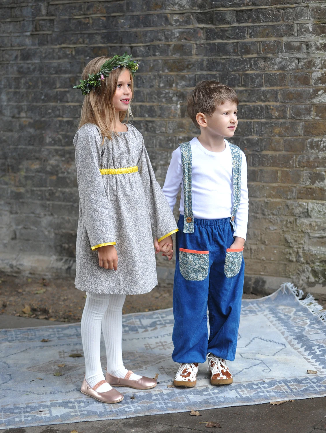 Empire line dress and dungarees