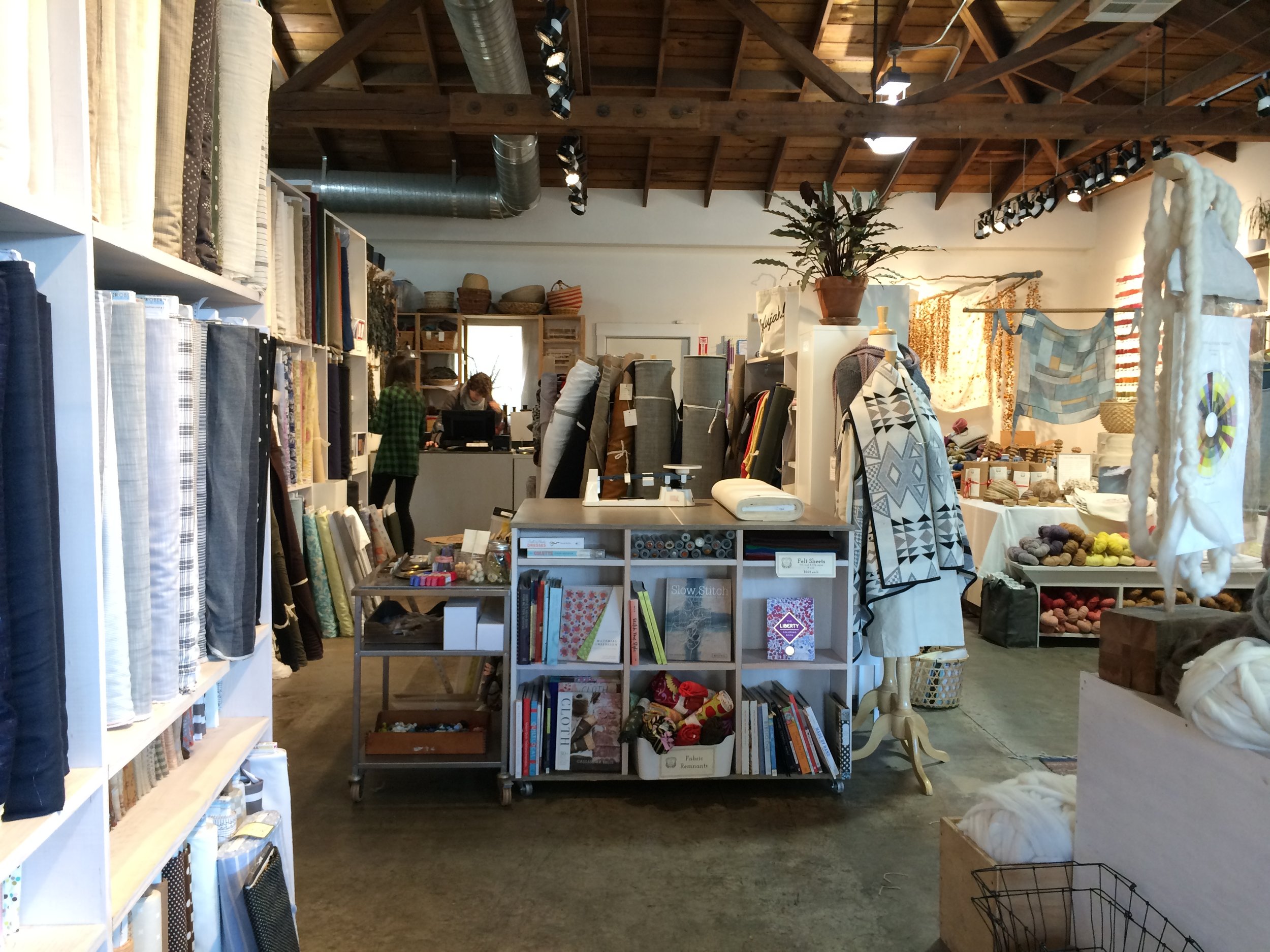 A section for fabric and sewing notions