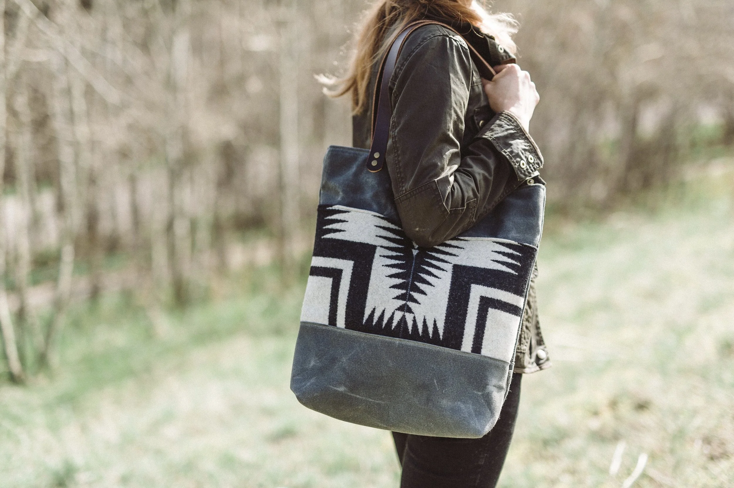 Western Bound Goods Waxed Canvas Tote Bag
