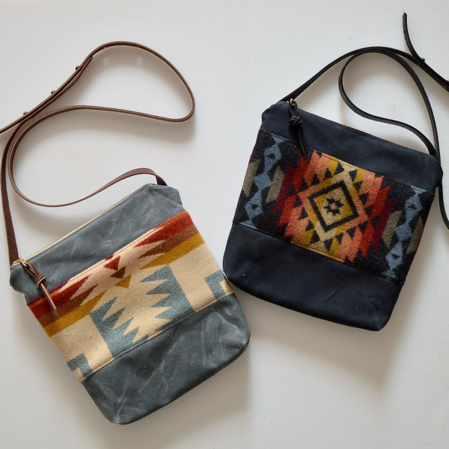 A couple of custom orders I just finished up. I always forget about the black waved canvas but I&rsquo;m going to make more now! 
.
February&rsquo;s shop update will be leather bottom bags. It&rsquo;s been about a year since I first made them. So I o