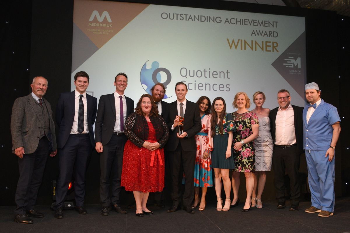 Quotient Sciences - Winners of the Outstanding Achievement Award