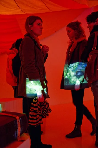 Installation view with audience