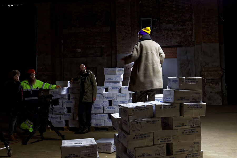 Filming during 48-hour performance. Photo: dotgain.