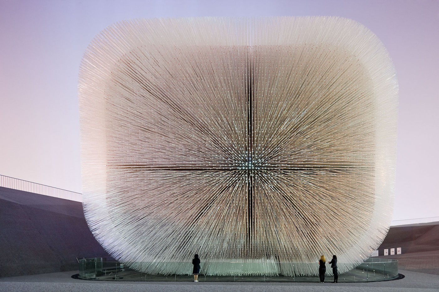 UK Pavilion at the 2010 World Expo in Shanghai, China: Given half the budget of any other western nation and a brief that included the UK pavilion must be voted into the top 5, the Studio wanted to do one powerful move that had clarity in order to stand out from the rest of the 240 pavilions that would be part of the Expo. Part of their solution included deliberately designing 5/6 of the site to be forgettable and the other 1/6 as a feature with all the high profile, public and visitor spaces around it. I think it succeeded. 