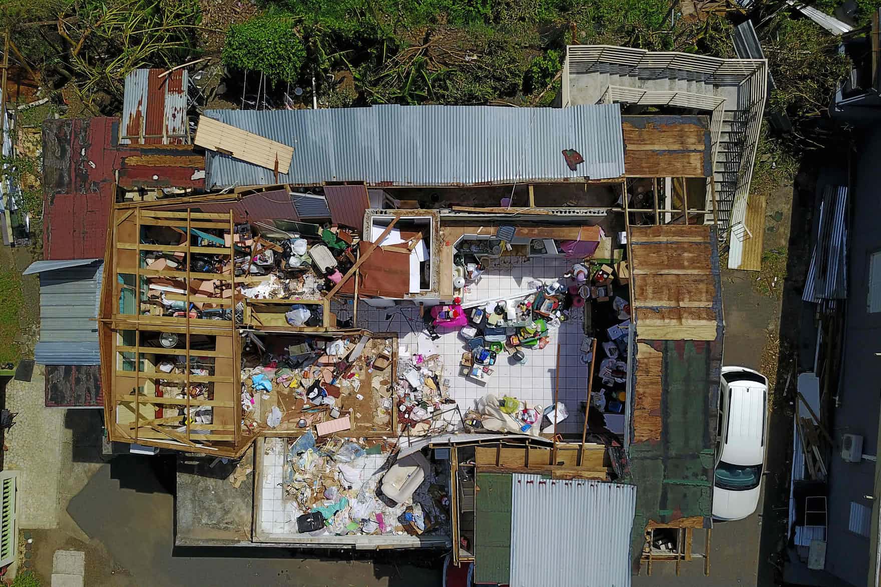 House destroyed by winds in Toa Baja Photo Ricardo Arduengo.