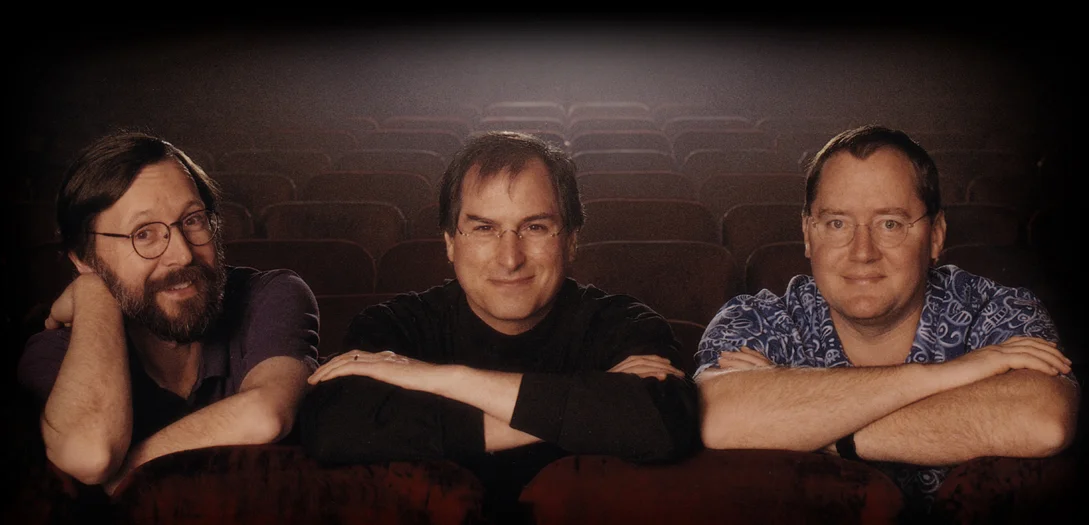 Pixar founders Ed Catmull, Steve Jobs, and John Lasseter. Yes, you read that correctly, Steve Jobs!