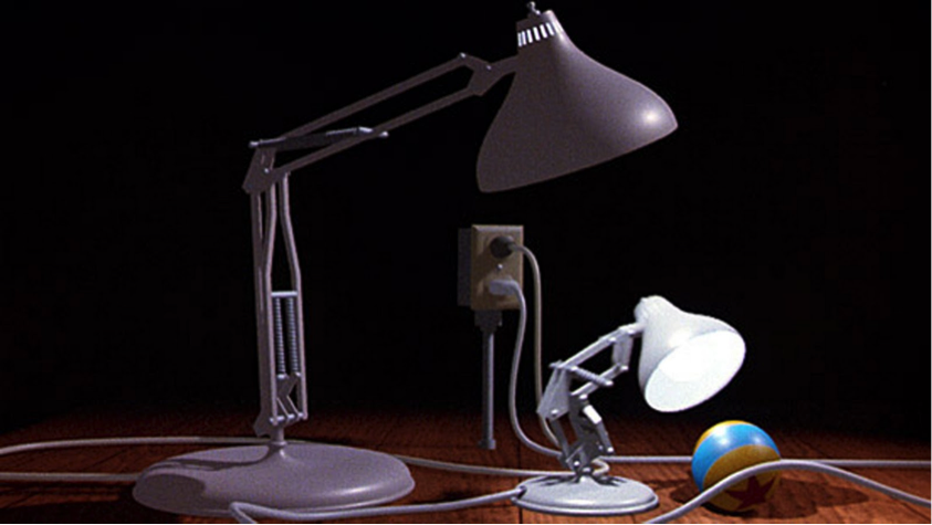 Luxo Jr. animated by John Lasseter and inspired by his desktop Luxo lamp .