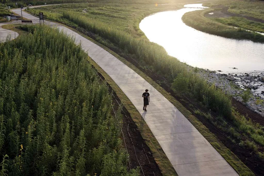 Aerial View of Mission Reach Hike and Bike Trail
