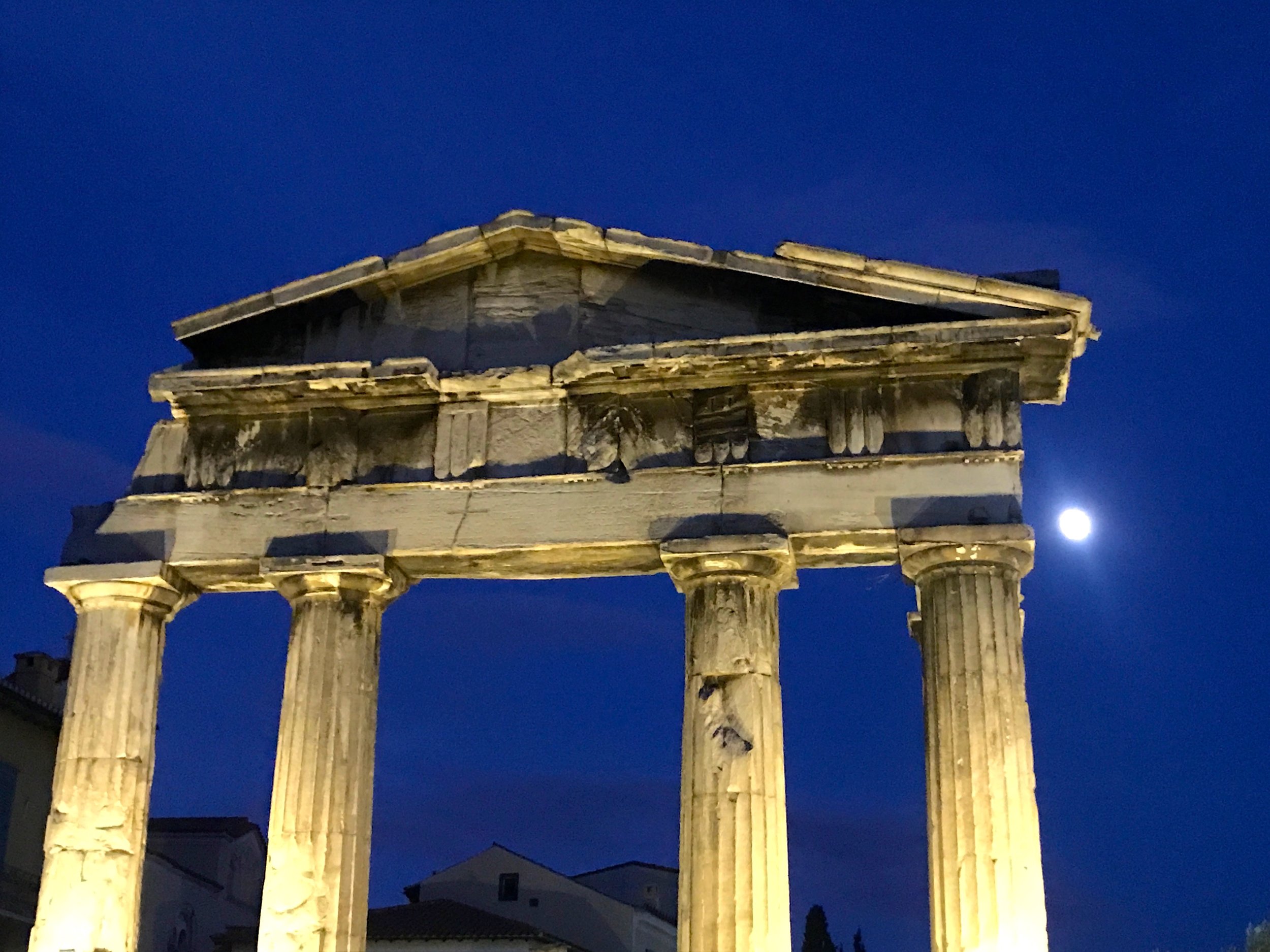 Gate of Athena Archegetis in the Moonlight