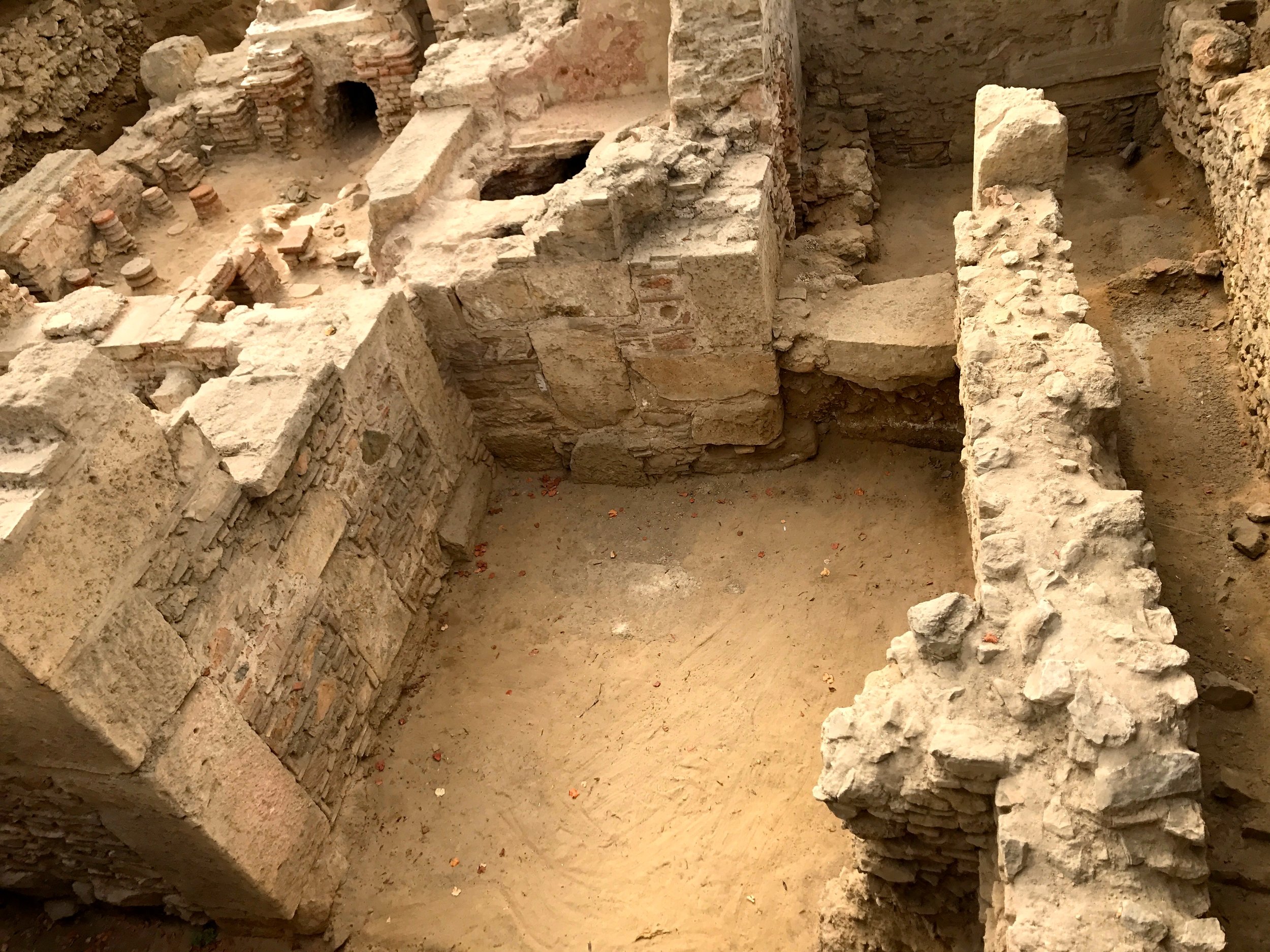 Ruins Along the Road (The subway tried to put a vent shaft here and instead found ancient roman baths.)