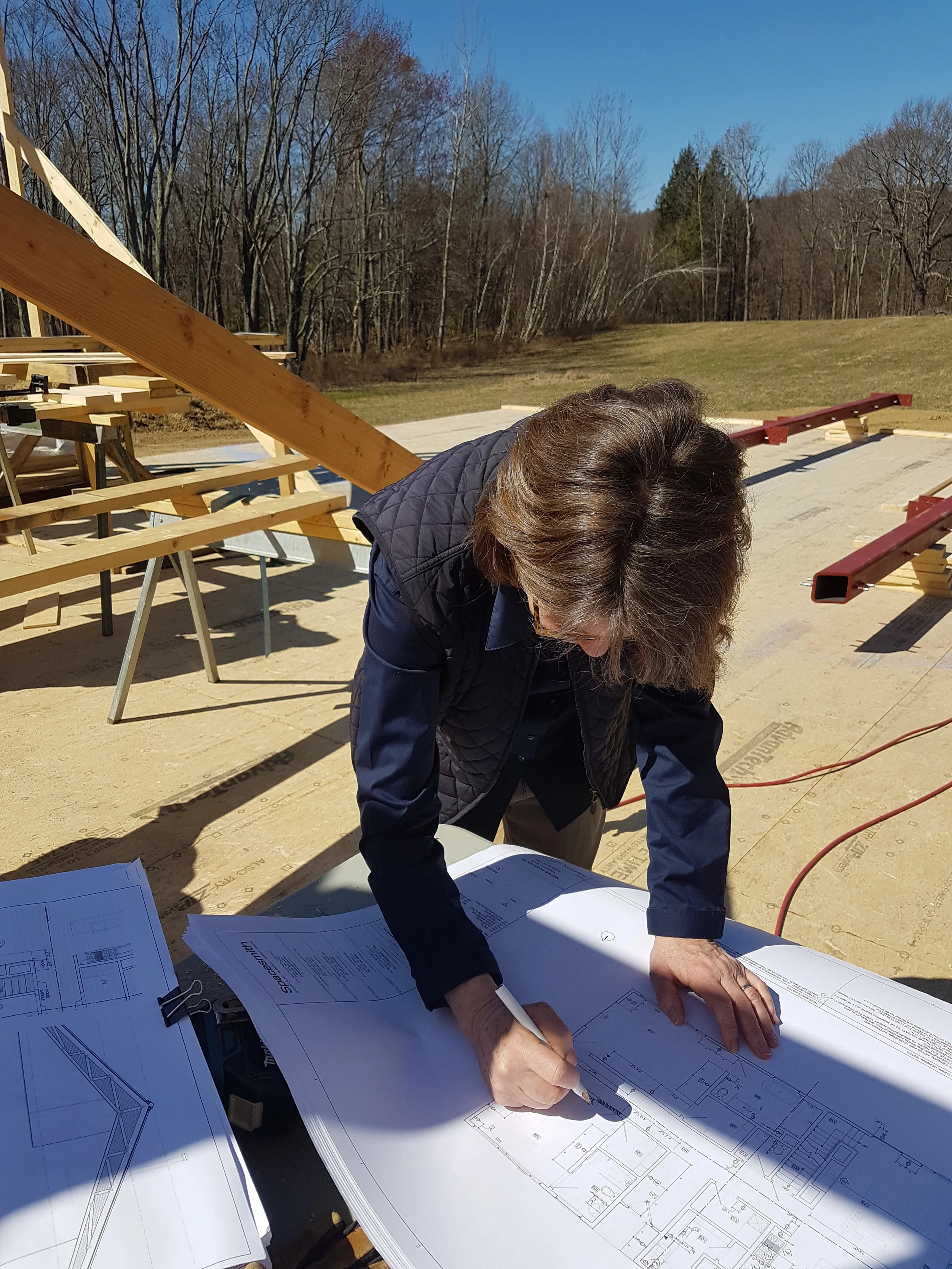 Spacesmith Partner Jane Smith Sketching Out a Detail
