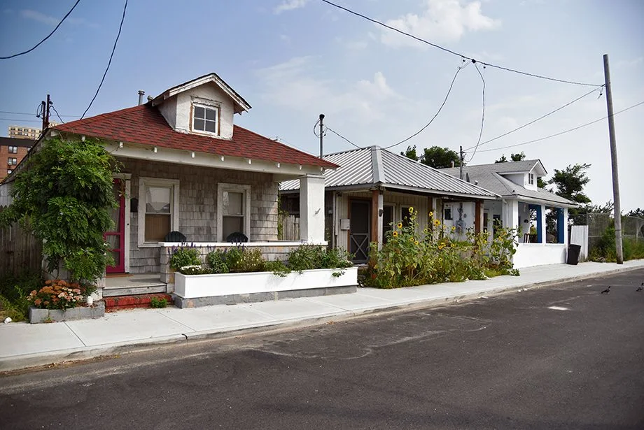 Rockaway summer bungalow colonies were typically low in scale, slab on grade foundation, and typically meant for use in the summer only.
