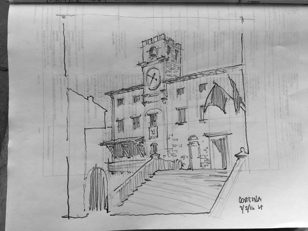 A sketch my dad did of the building.