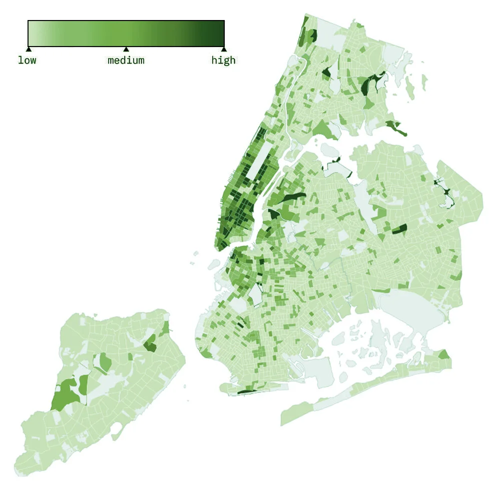 POPULATION DECREASE IN NEW YORK CITY MARCH 2 TO MAY 1 Data Source: Descartes Labs Edition: Maia MM