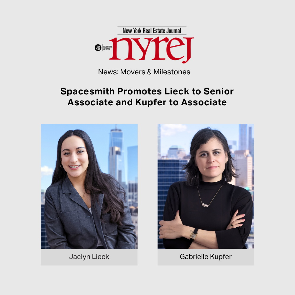 Spacesmith Promotes Lieck to Senior Associate and Kupfer to Associate
