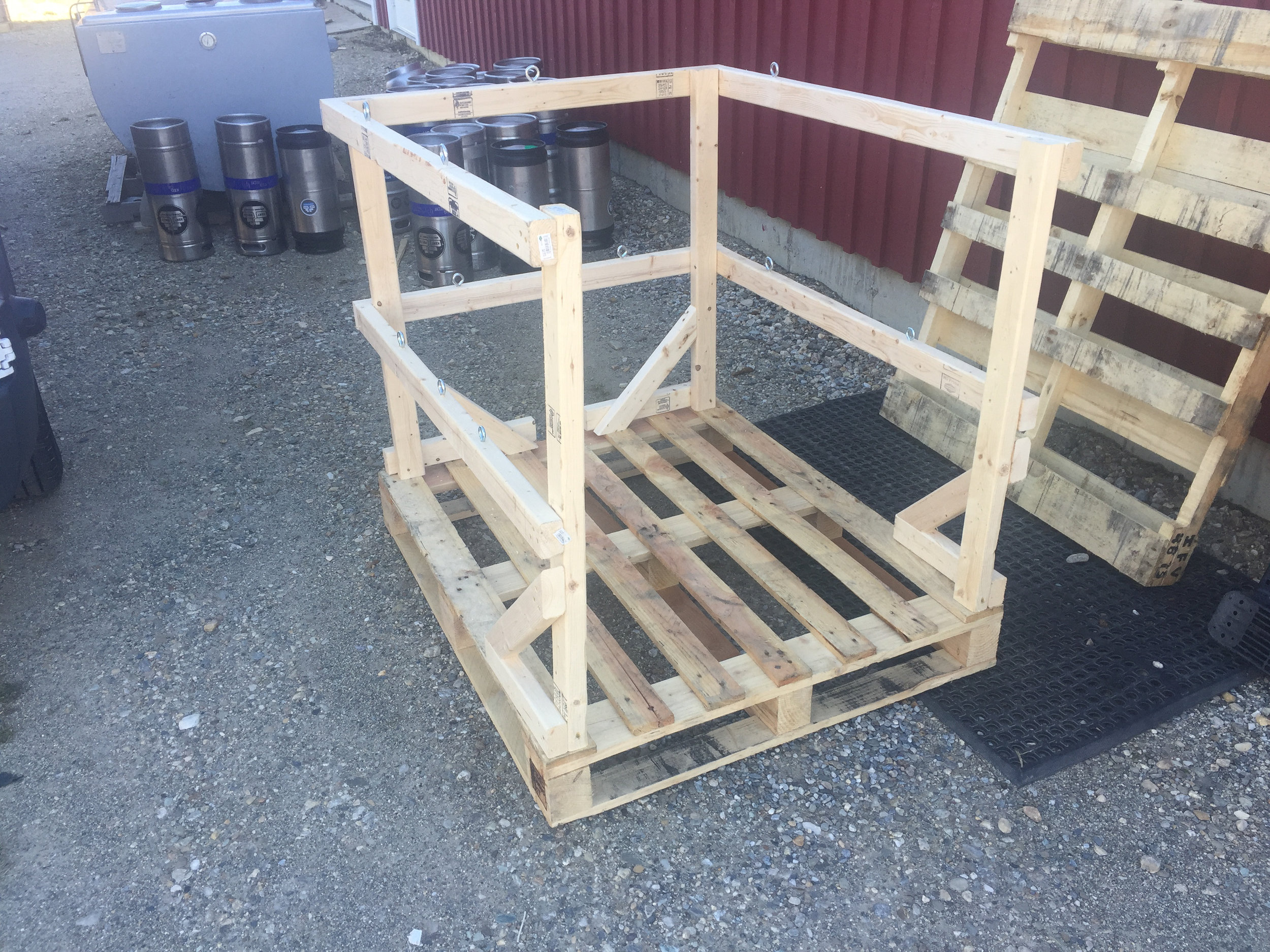 I also designed and built these handy dandy pallets for our beer delivery van. 