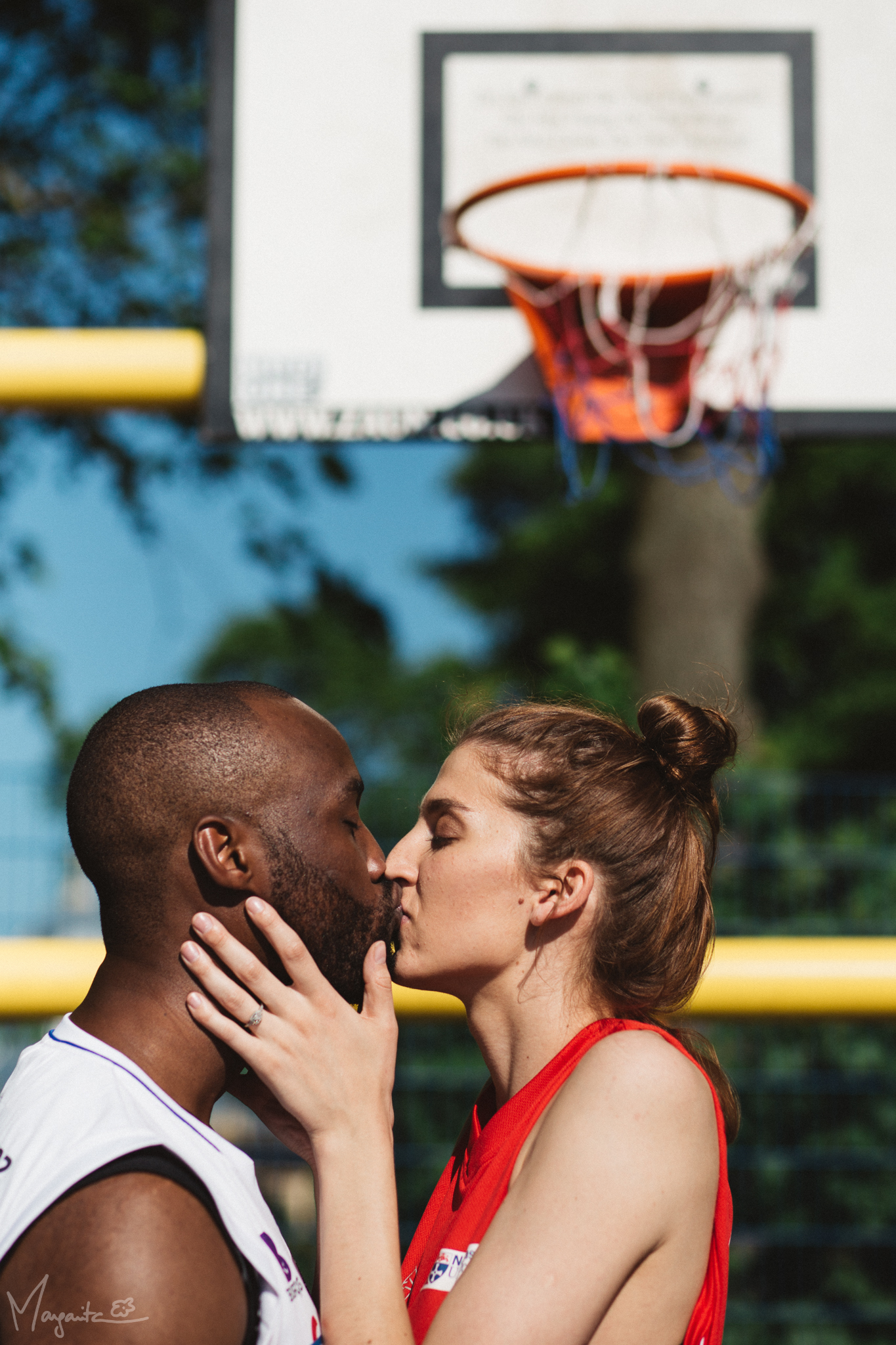 Basketball Engagement Photoshoot, Basketball Engagement Photos, Basketball Engagement, Basketball Couple, Sports Engagement, International Couple, Sporty Couple, Newcastle Upon Tyne Photographer, Newcastle Photographer, Northumberland Photographer, Margarita G Photography