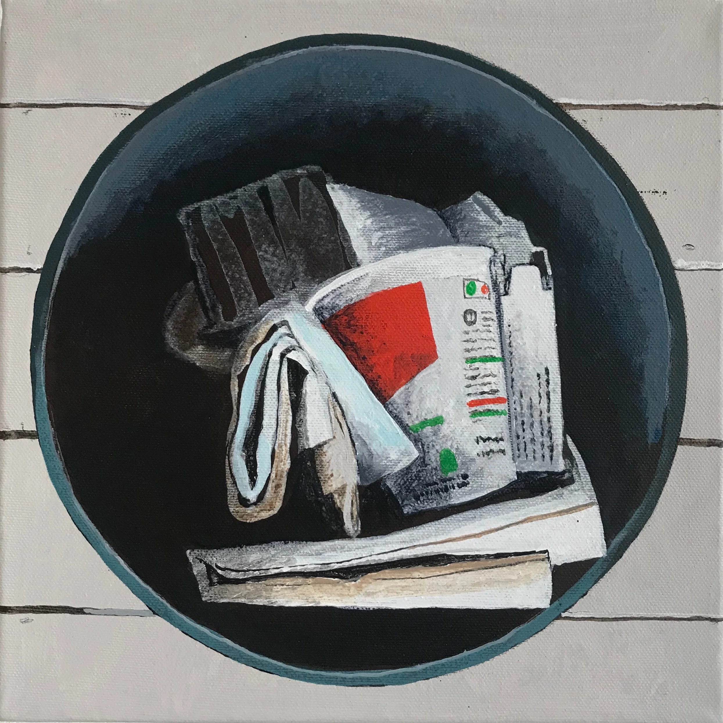 Rubbish Recycle Mandala No.2. 10"x10" 2018