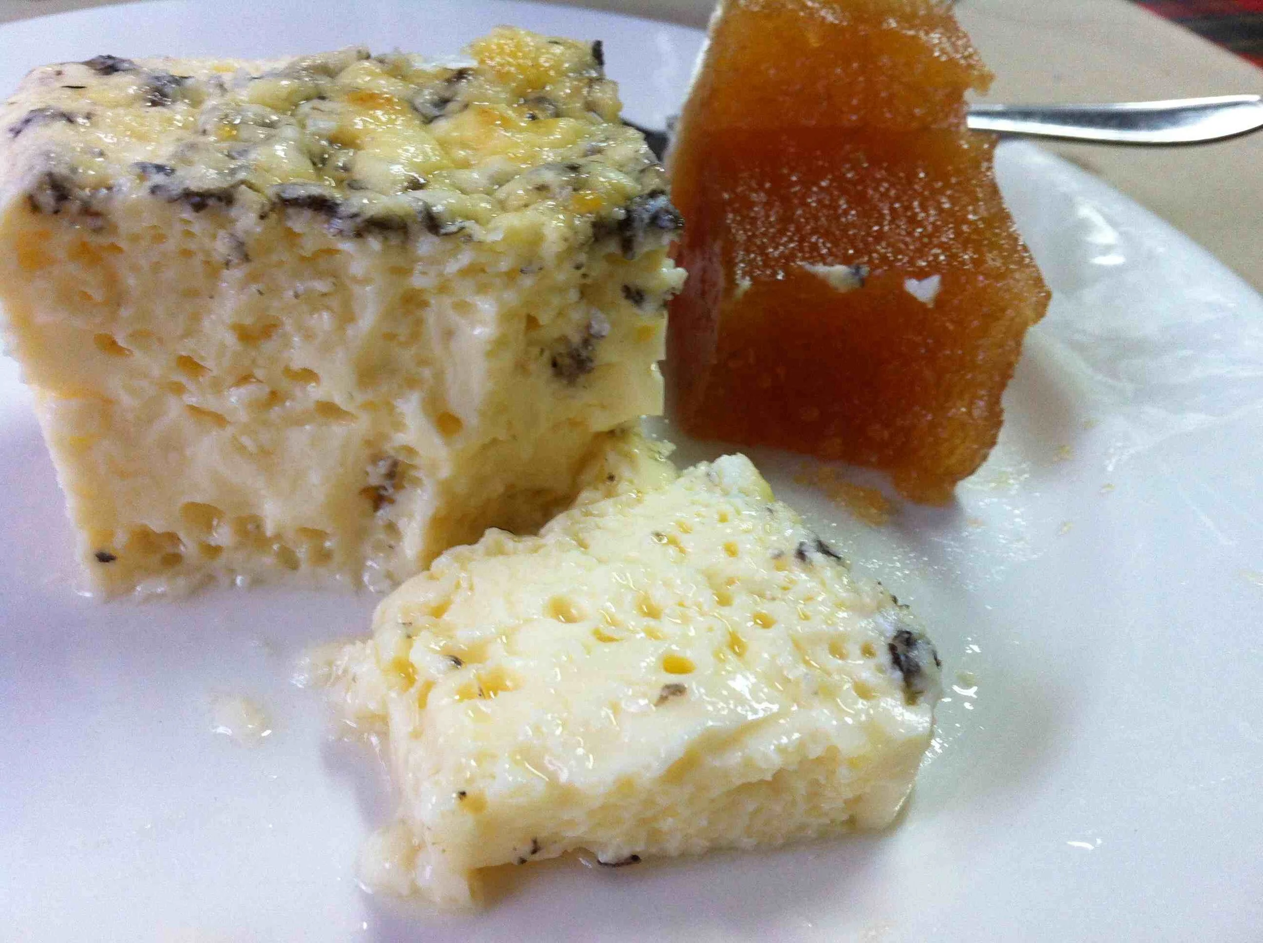 Chef Edu's Truffle flan with sweet quince will melt in your mouth.